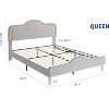 Upholstered LED Bed Frame with Adjustable Headboard & Footboard, Velvet Princess Platform Bed for Kids/Girls, Easy Assembly - 2 of 4