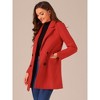 INSPIRE CHIC Women's Notch Lapel Double Breasted Belted Mid Long Outwear Winter Coat - 3 of 4