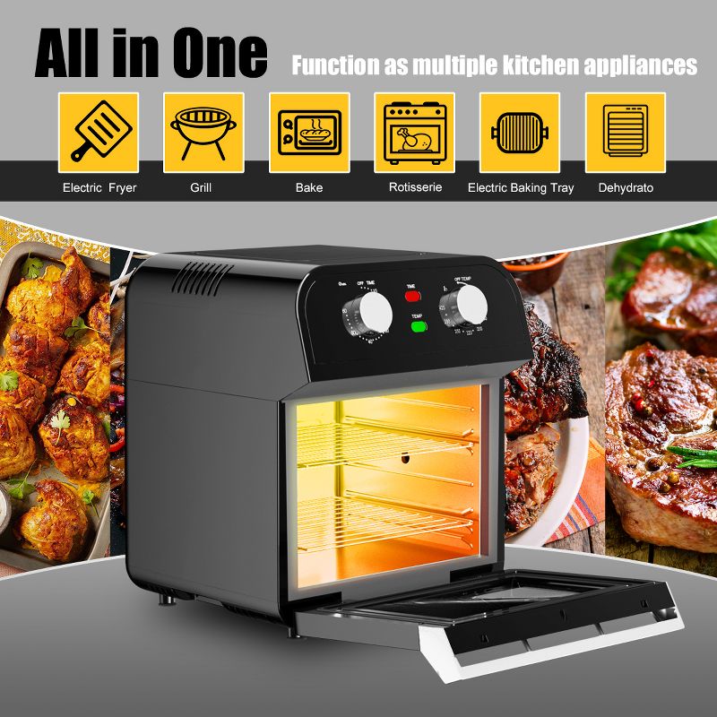 Costway 12.7QT Air Fryer Oven 1600W Rotisserie Dehydrator Convection Oven w/ Accessories, 5 of 11