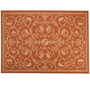 Plow & Hearth - Veranda Scroll Indoor / Outdoor Area Rug, 3'9"x 5'5" - 1 of 2