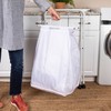 Household Essentials Rolling Laundry Hamper Heavy Duty Canvas Bag 2 Load Capacity Foldable Frame Black Bag - 3 of 4