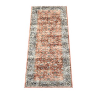 2x6 Area Rug, Washable Rug, Vintage Floral Carpet, Non Slip Kitchen Rugs, Entryway Rug, Bathroom Rugs, Thin Rugs for Bedroom, Stain Resistant Rugs - 1 of 4