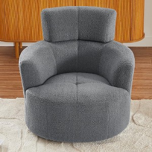 KTMBDW Accent Chair 360 Degree Swivel Chair Modern Lounge Sofa Round Barrel Chair with Wide Upholstered Back for Home Living Room/Bedroom - 1 of 4