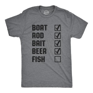 Mens Fishing List T Shirt Funny Novelty Summer Fathers Day Fisherman Tee - Crazy Dog Men's T Shirt - 1 of 4