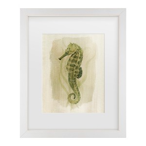 Trademark Fine Art - Grace Popp  Emerald Seahorse II Matted Framed Art - 1 of 4