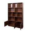 Lycvki 70.87" Tall Walnut Bookshelf with 10 Cubes and Cabinet - 2 of 4