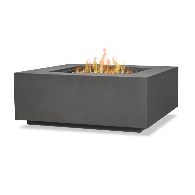 Aegean Square Fire Table with NG Conversion Weather Slate - Real Flame, 1 of 11