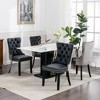 Zeus & Ruta High-End Modern Tufted Dining Chairs Set of 2 with PU Leather & Velvet Upholstery, Wood Legs with Nailhead Trim - 3 of 4
