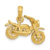 Black Bow Jewelry 14k Yellow Gold 3D Moveable Motorcycle Pendant - 3 of 4