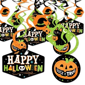 Big Dot of Happiness Jack-O'-Lantern Halloween - Kids Halloween Party Hanging Decor - Party Decoration Swirls - Set of 40 - 1 of 4