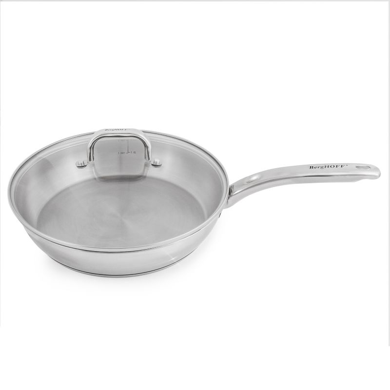 BergHOFF Belly Shape 18/10 Stainless Steel Skillet With Glass Lid, 1 of 5