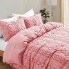 Peace Nest Tufted Clipped Jacquard Geometric Duvet Cover, Diamond Pattern Bedding Set with Pillowcase - 3 of 4