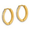 Chisel Stainless Steel Polished Yellow IP-plated with Preciosa Crystal Hinged Hoop Earrings - 2 of 4