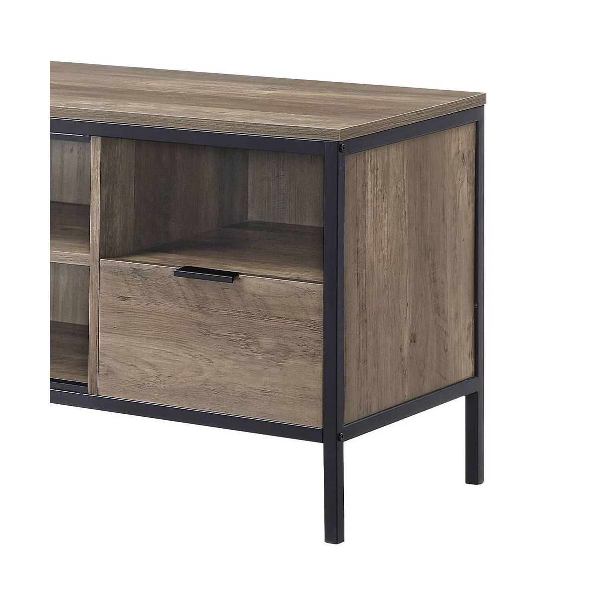 Acme Furniture Nantan TV Stand for TVs up to Rustic Oak/Black Finish - thumbnail 2