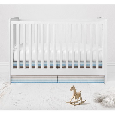 Bacati - Mod Dia/Strps Aqua Crib or Toddler Bed Skirt