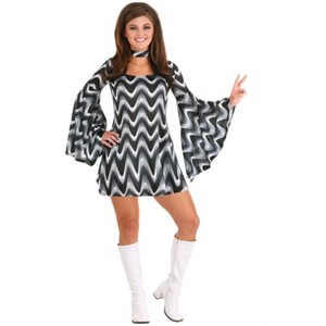HalloweenCostumes.com Women's Shimmering Silver Queen Disco Halloween Costume | Groovy 70s-Inspired Outfit for Themed Events - 1 of 3