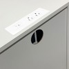 Gulches Modern White Nightstand with 3 Drawers, 2 AC Outlets and 2 USB Ports, MDF Construction, Easy Assembly, for Bedroom/Living - 3 of 4