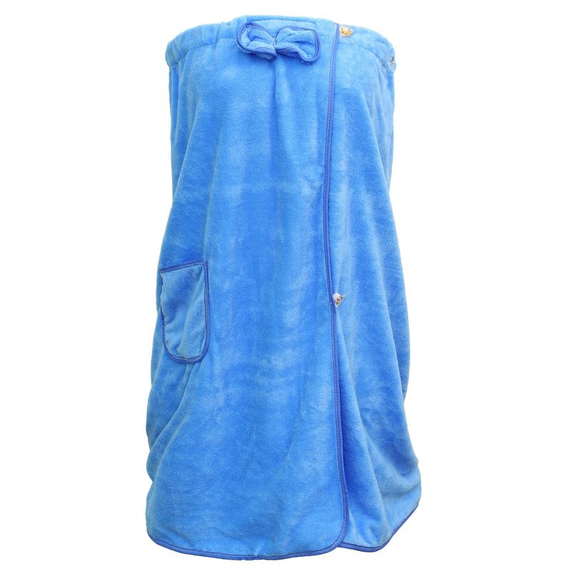 Unique Bargains Shower Wrap Towel for Women Adjustable Closure Bath Wrap with Pocket 1 Pc, 1 of 7