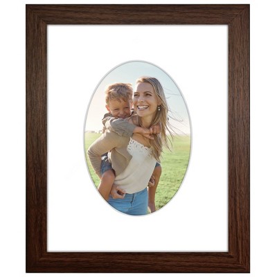 Americanflat 8" x 10" Picture Frame with Mat - Arch, Oval & Wavy Designs - Stylish Decor for Living Rooms, Dorms, Offices & More