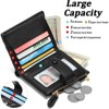 Clotth Womens Wallet - Slim RFID Blocking Wallet for Women PU Leather Bifold with Zipper Pocket Coin Purse with ID Window - 4 of 4
