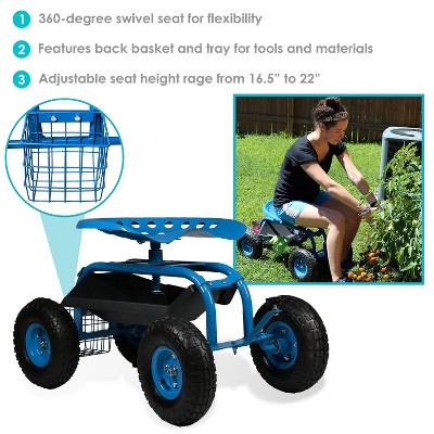 Sunnydaze Decor Gardening Cart - Thumbnail 3