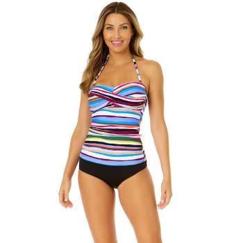 Anne Cole Women's Easy Breezy Stripe Twist Front Bandeaukini Swim Top