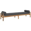 vidaXL Patio Bench with Cushion Gray Poly Rattan Acacia - 2 of 4