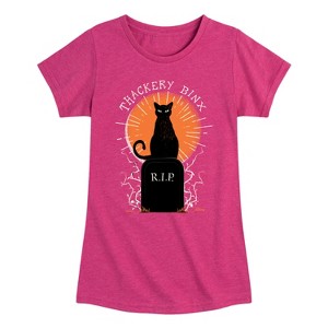 Girls' - Hocus Pocus - Binx Graveyard Fitted Short Sleeve Graphic T-Shirt - 1 of 4