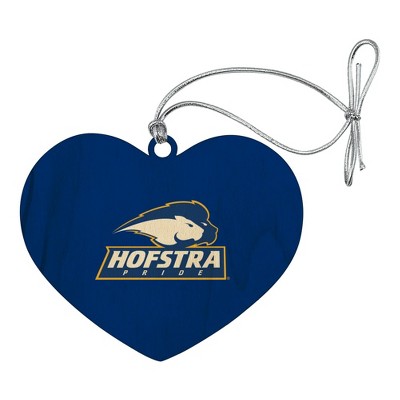 Hofstra University Lions Logo Heart Love Wood Christmas Tree Holiday Ornament