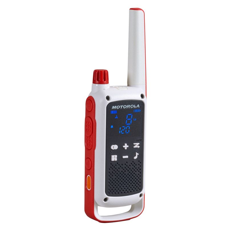 Motorola Solutions T478 35 mi. Red Cross Emergency Preparedness Two-Way Radio White/Red 2-Pack w/ dock, 3 of 8