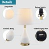 Maxax White/Blue Ceramic Table Lamp - 4 of 4