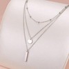 S925 Sterling Silver Triple Layer Long Chain Pendant Necklace for Women - 4 of 4