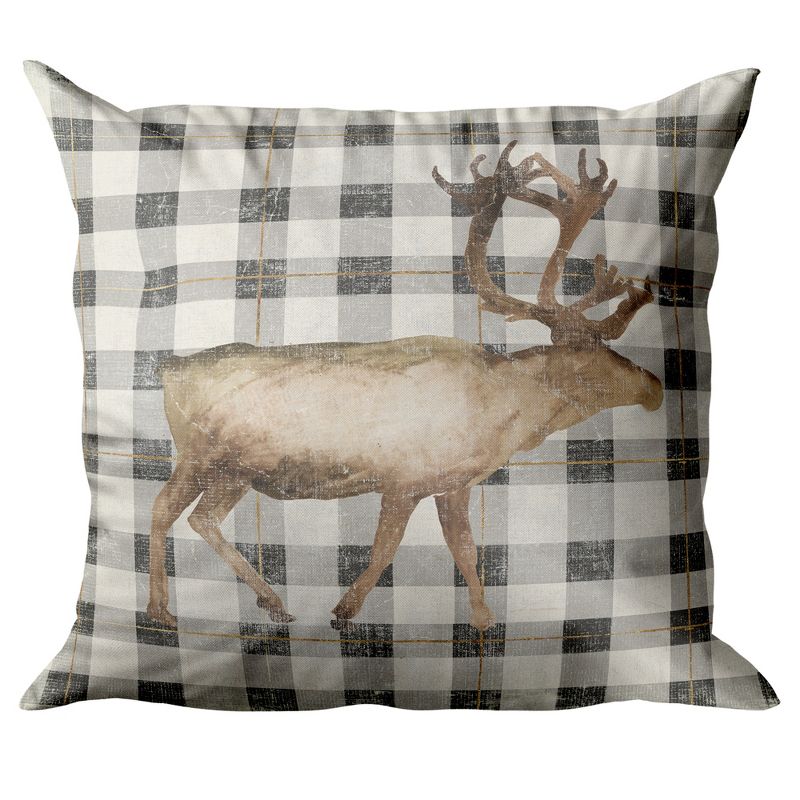 Santas Deer Ii by Pi Holiday Collection - Minimalist Throw Pillow, 3 of 12