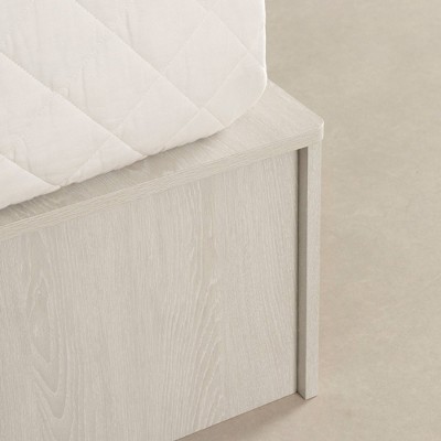 Winter Oak Full Storage Bed with Baskets and Wood Frame