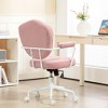 TiramisuBest Pink Teddy Bear Fleece Desk Chair with Rhinestone Back, Adjustable Tilt/Height, Swivel Wheels - 2 of 4