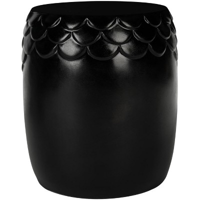 Julyvia Black Concrete Outdoor Accent Stool
