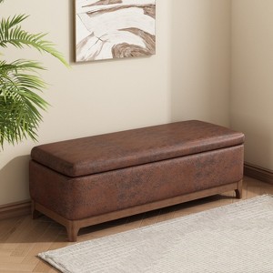 Christopher Knight Home Zachary Contemporary 50.75" Upholstered Rubberwood Storage Bench - 1 of 4