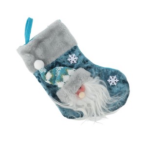 Unique Bargains Christmas Stockings Fabric Blue 9.25"x6.69" 1 Pc - 1 of 4