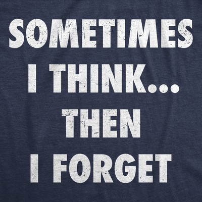 Мужские футболки Crazy Dog T-Shirts, Inc. Mens Funny T Shirts Sometimes I Think Then I Forget Sarcastic Graphic Novelty Tee for Men - Crazy Dog Men's T Shirt With Sarcastic Sayings Navy M — фото 2