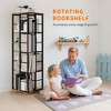 4 Tier Rotating Bookshelf Tower, 360°Revolving Bookcase, Vertical Floor Standing Display Rack, Narrow Swivel Bookshelf for Bedroom Living Room - 2 of 4