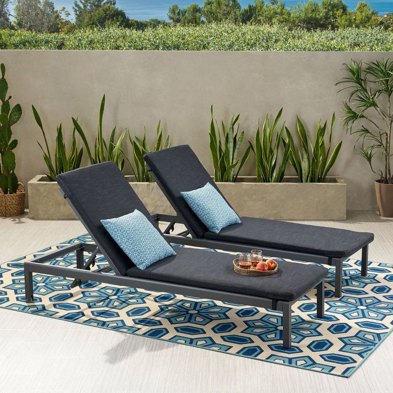 Cape Coral 2Pk Aluminum Chaise Lounge - Christopher Knight Home, 3 of 10