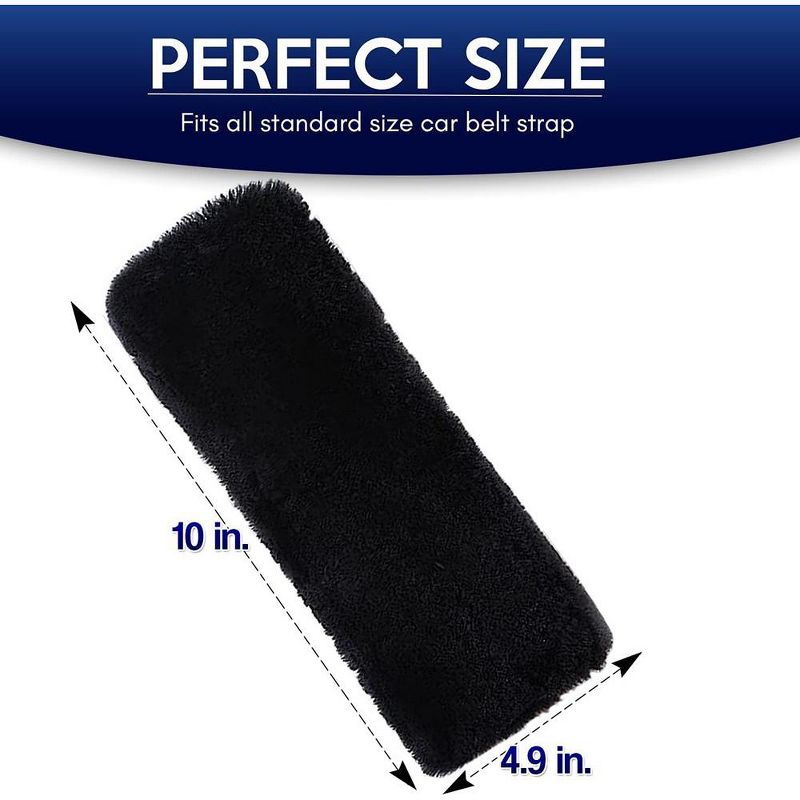 Zone Tech Car Soft Faux Sheepskin Seat Belt Comfortable Shoulder Pad Gray or Black, 2 of 7
