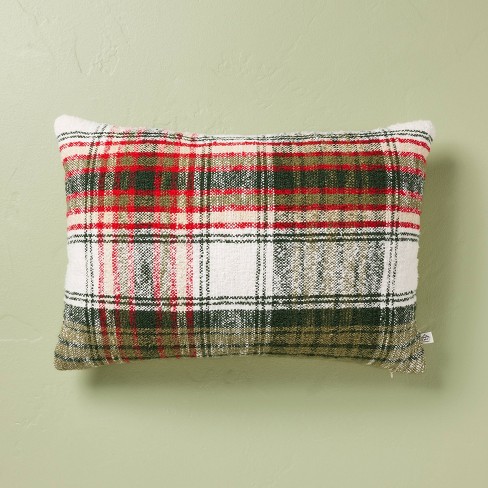 Plaid lumbar fashion pillow