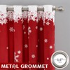 Christmas Reindeer Velvet Curtains 2 Panels, Long Red Window Curtains, Holiday Decoration Curtain, Thermal Insulated Room Darkening Curtain - 3 of 4