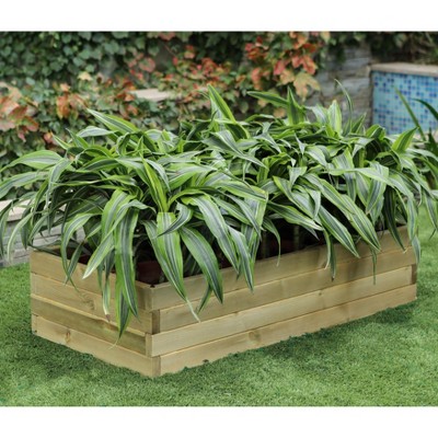 Natural Wood Finish 3.3ft Weather-Resistant Raised Garden Bed