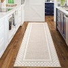 Washable Area Rug Living Room Rugs Modern Bordered Soft Throw Carpet Low Pile Non Slip Checkered Bedroom Rug Geometric Carpet for Nursery - 3 of 4