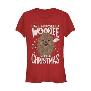 Juniors Womens Star Wars Christmas Have Yourself a Wookie T-Shirt