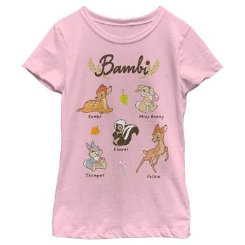 Girl's Bambi Character Names T-Shirt