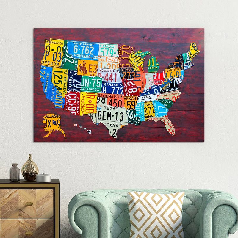 License Plate Map USA by David Bowman Canvas Print, 4 of 5