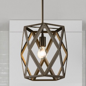 Urban Ambiance Luxury Modern Indoor Pendant,  11-7/8''H x 12"W x 12''D,  Architectural Bronze Finish, UHP4832 - 1 of 4
